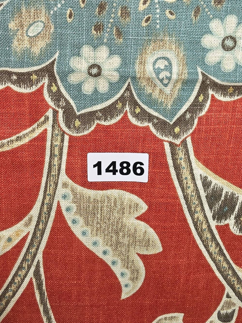 Braemore Floral Print Upholstery fabric in Coral and Teal About 2 Yards 54" Wide - Picture 2 of 8